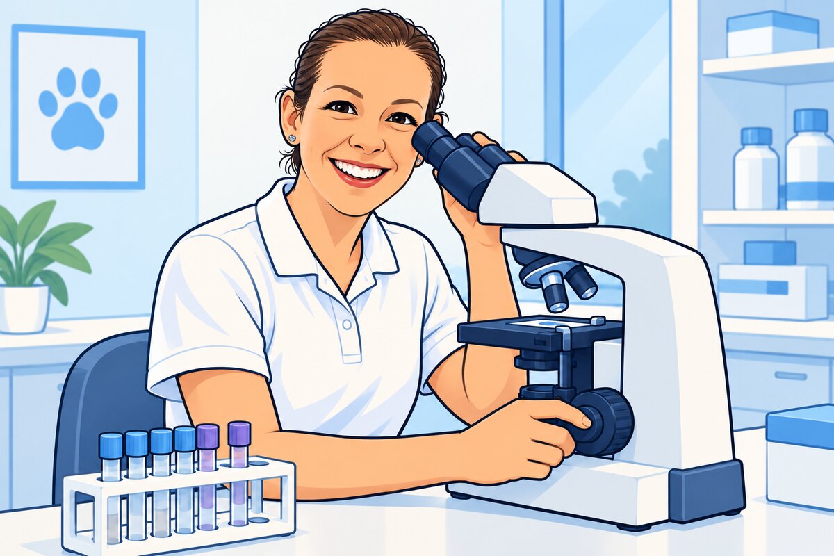 Comicillustration von Isabella Cada bei der Arbeit im Labor